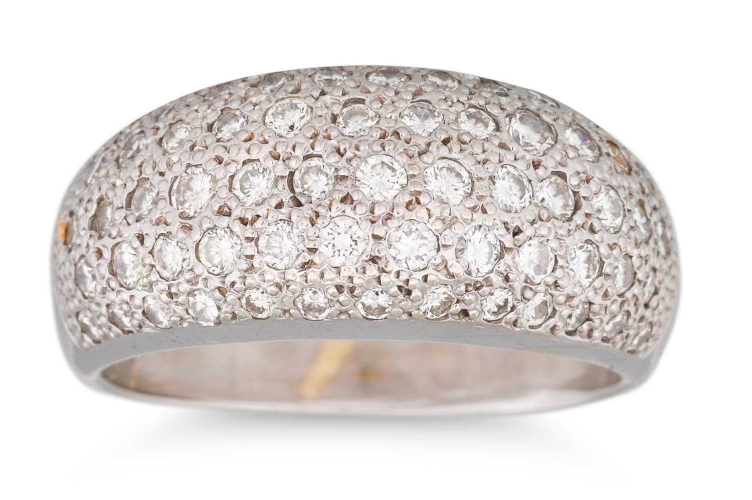 Lot 80 - A PAVÉ SET DIAMOND RING, the round brilliant...