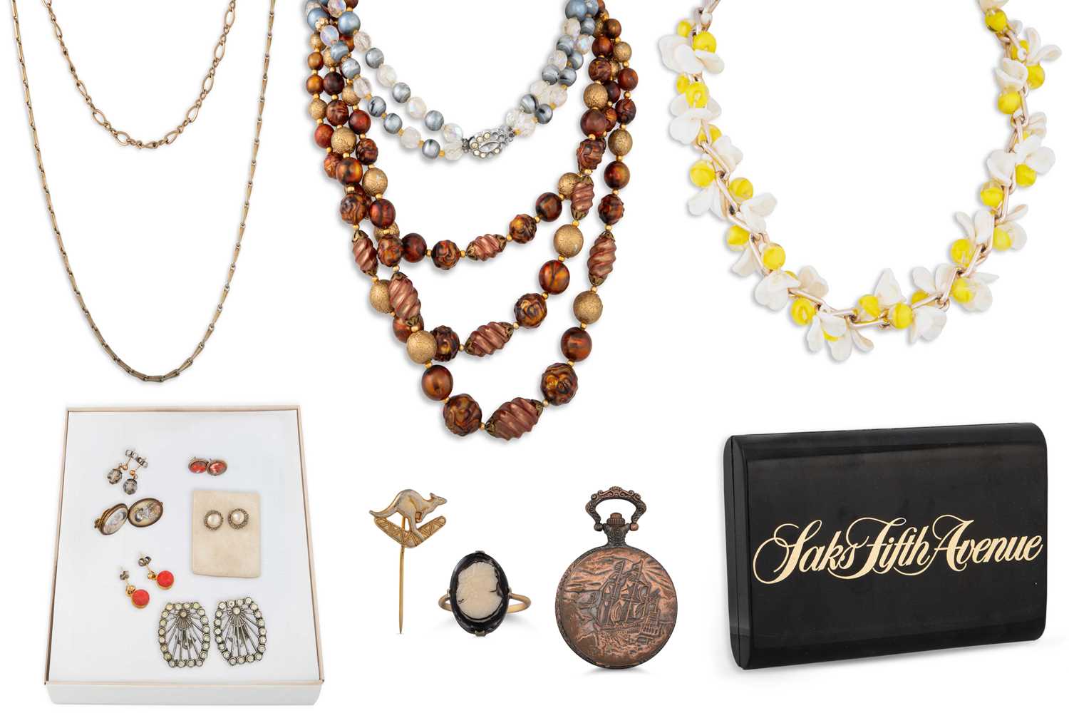 Lot 6 - AN INTERESTING COLLECTION OF COSTUME JEWELLERY,...