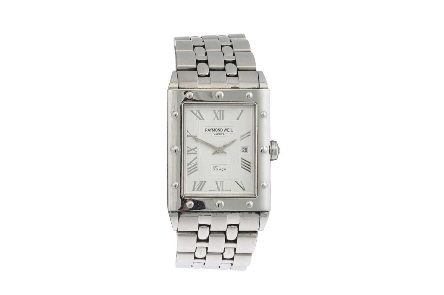 Lot 460 - A RAYMOND WEIL TANGO MODEL CALENDAR GENTS...