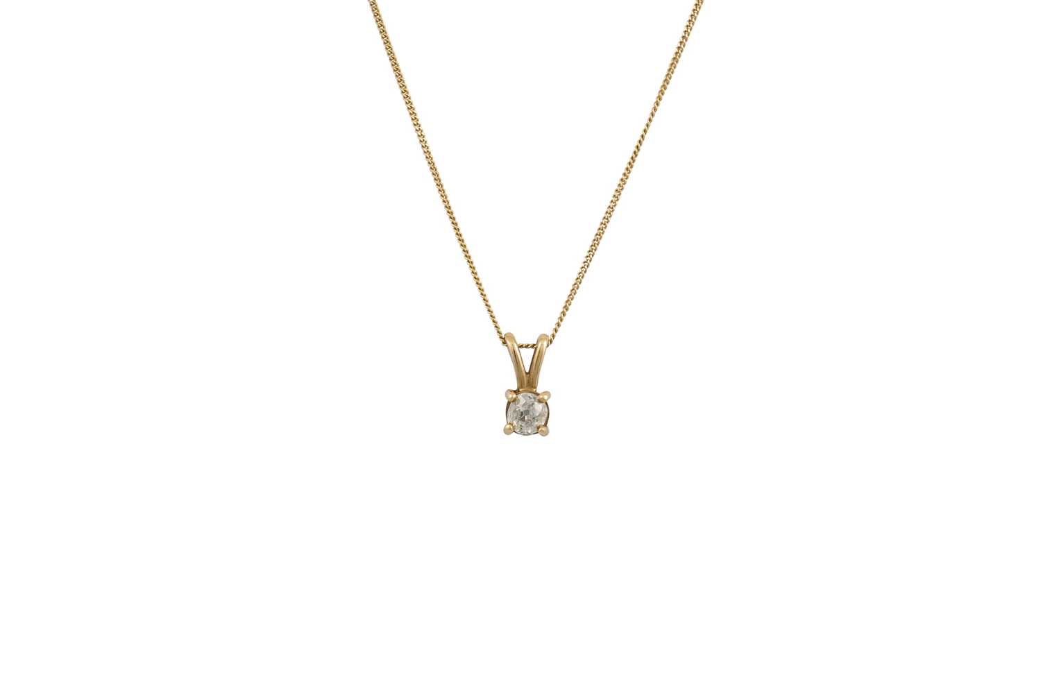 Lot 210 - A DIAMOND SOLITAIRE PENDANT, the old cut...
