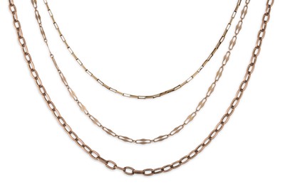 Lot 115 - A COLLECTION OF 9CT GOLD CHAINS, necklaces,...