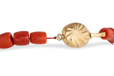Lot 188 - A MEDITERRANEAN CORAL BEADED NECKLACE, the...