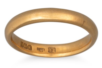 Lot 35 - TWO 18CT YELLOW GOLD BAND RINGS, total weight...