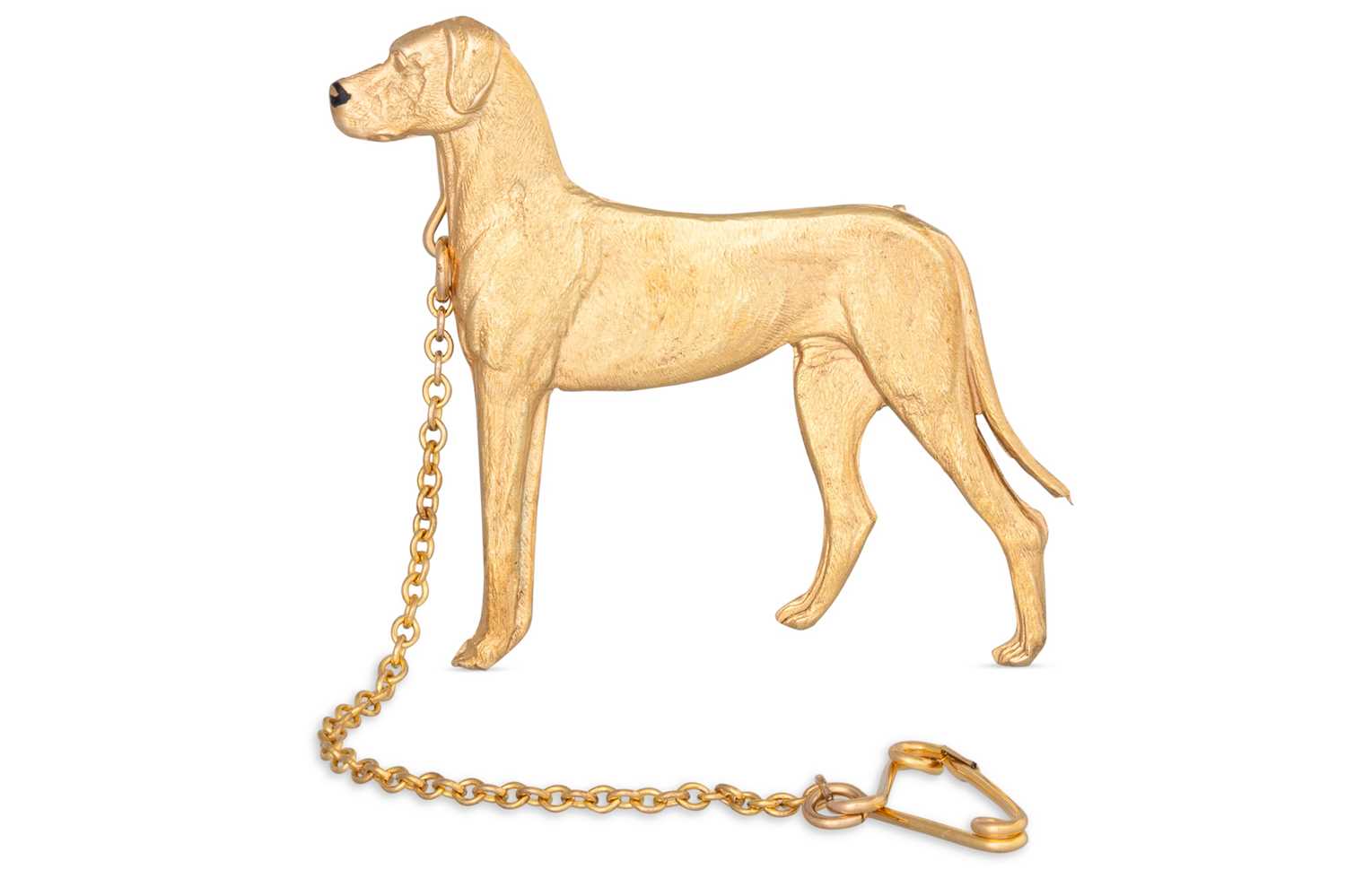 Lot 68 - A 9CT GOLD BROOCH, modelled as a Great Dane