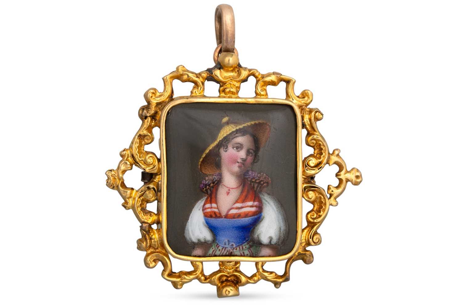 Lot 62 - AN ANTIQUE GOLD MOUNTED PORTRIAT BROOCH,...