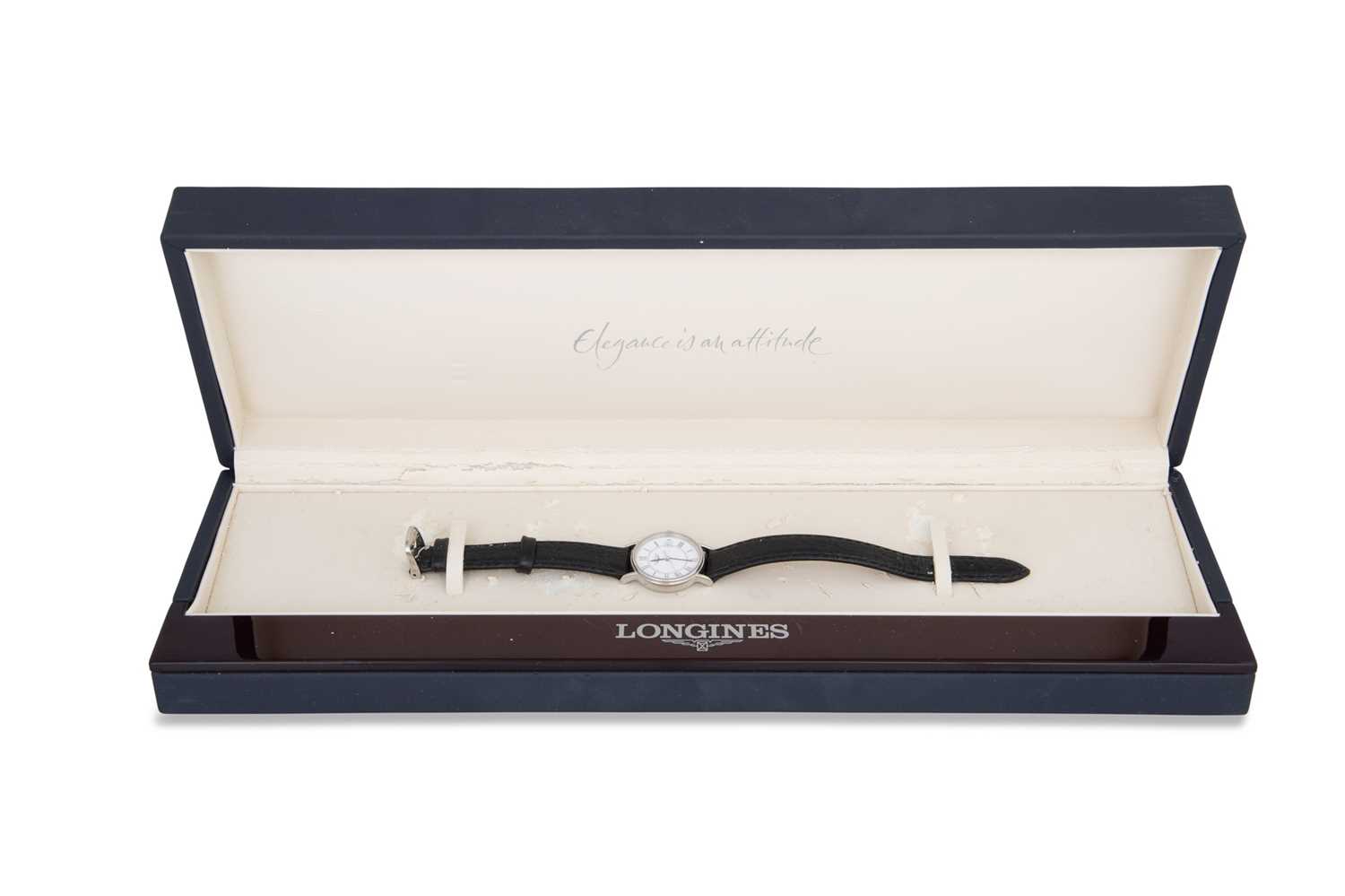Lot 423 - A LADY'S LONIGNES WRISTWATCH, Roman numerals...