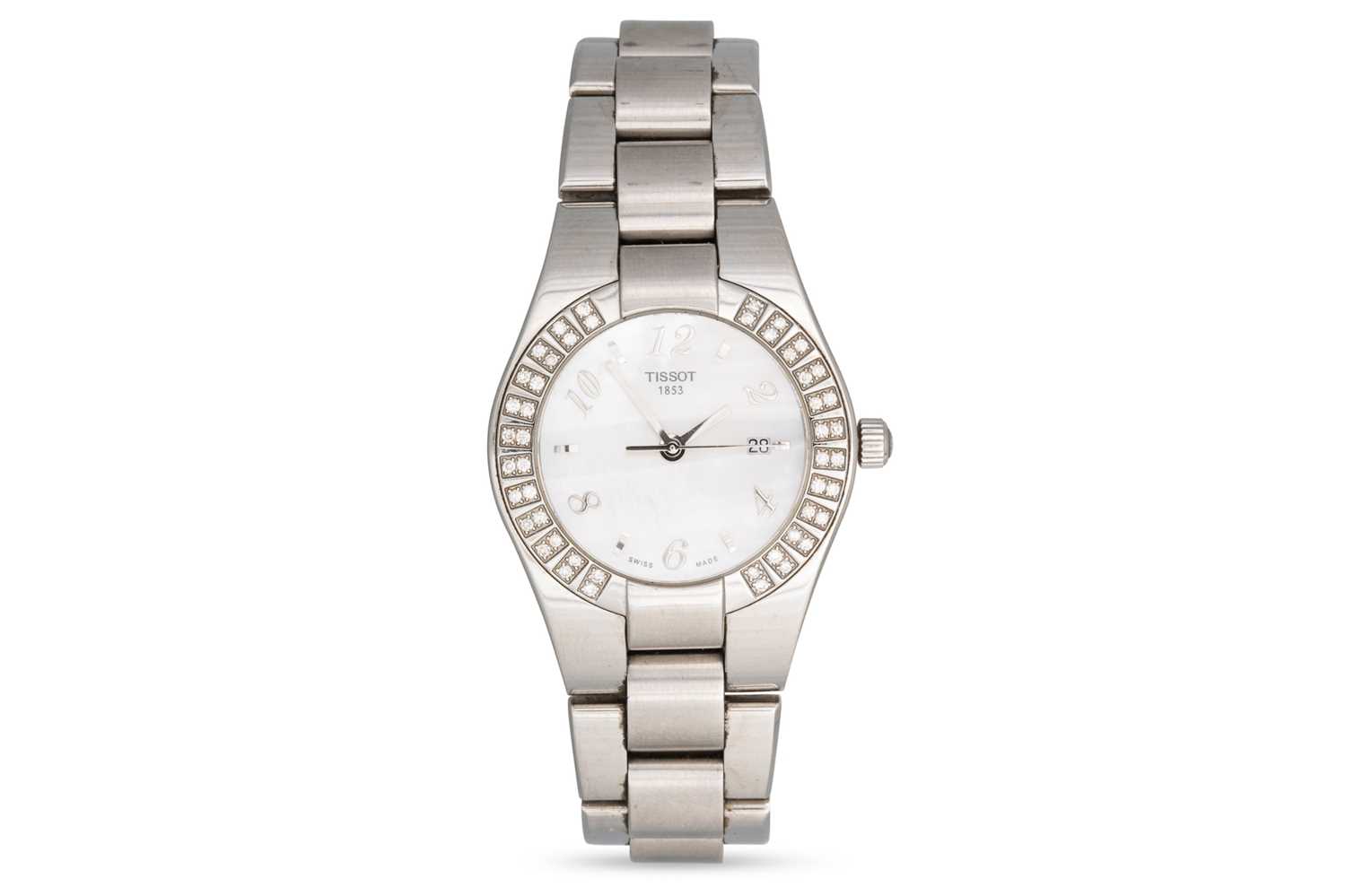 Lot 435 - A LADY'S TISSOT WRISTWATCH, mother-of-pearl...