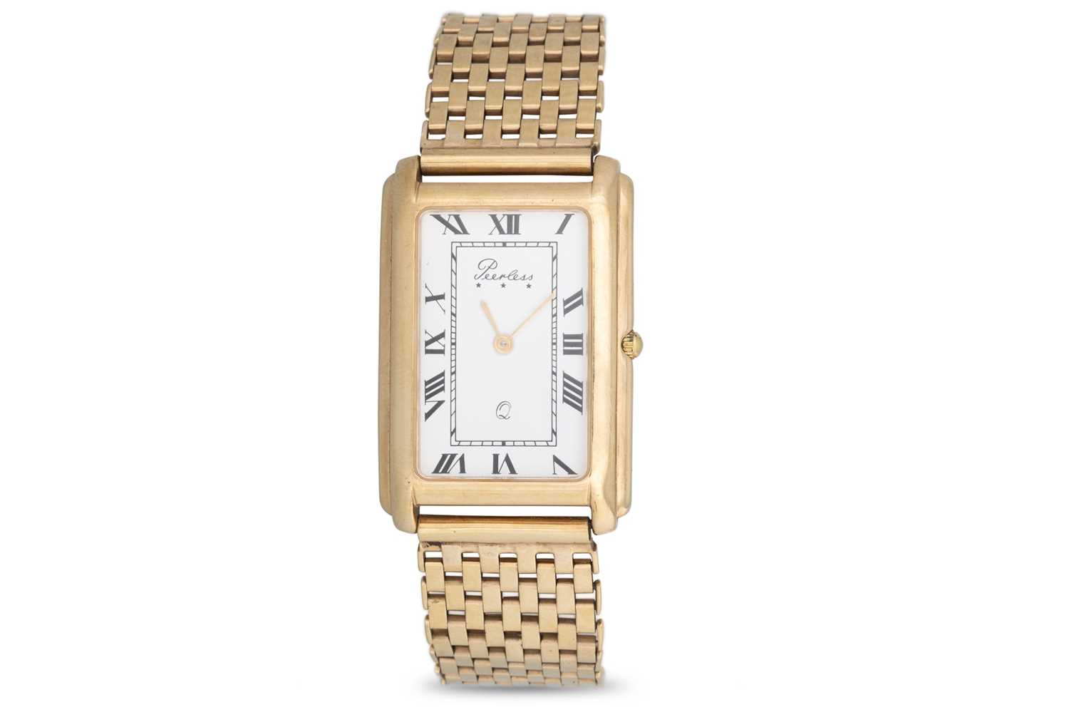 Lot 436 - A GENT'S 9CT YELLOW GOLD PEERLESS WRIST WATCH,...