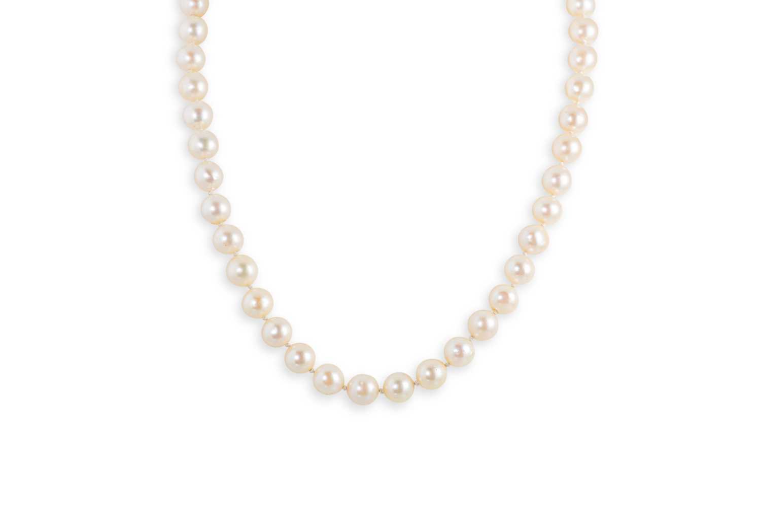 Lot 75 - A VINTAGE CULTURED PEARL NECKLACE, the uniform...