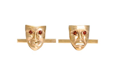 Lot 42 - A PAIR OF 9CT GOLD CUFFLINKS, modelled as...