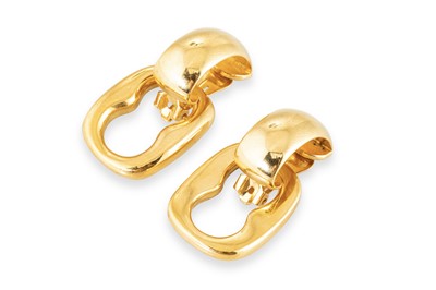 Lot 118 - A PAIR OF VINTAGE GUCCI GOLD PLATED EARRINGS,...