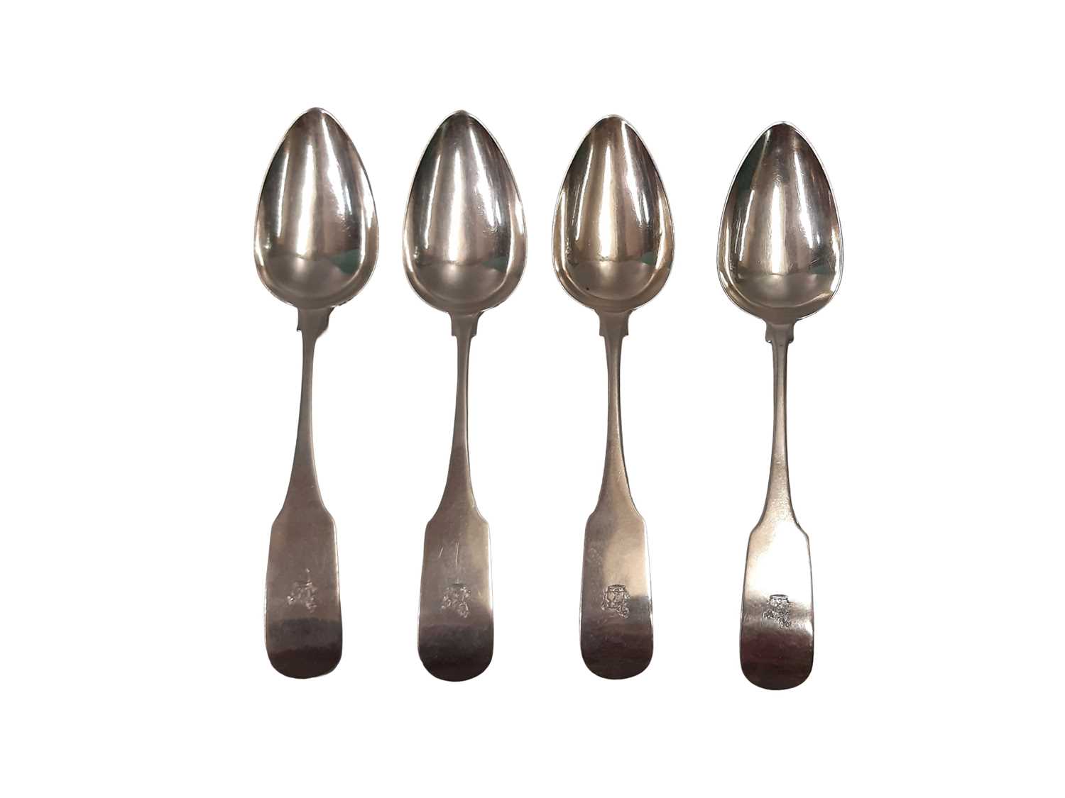 Lot 536 - A SET OF FOUR GEORGE III IRISH STERLING SILVER...