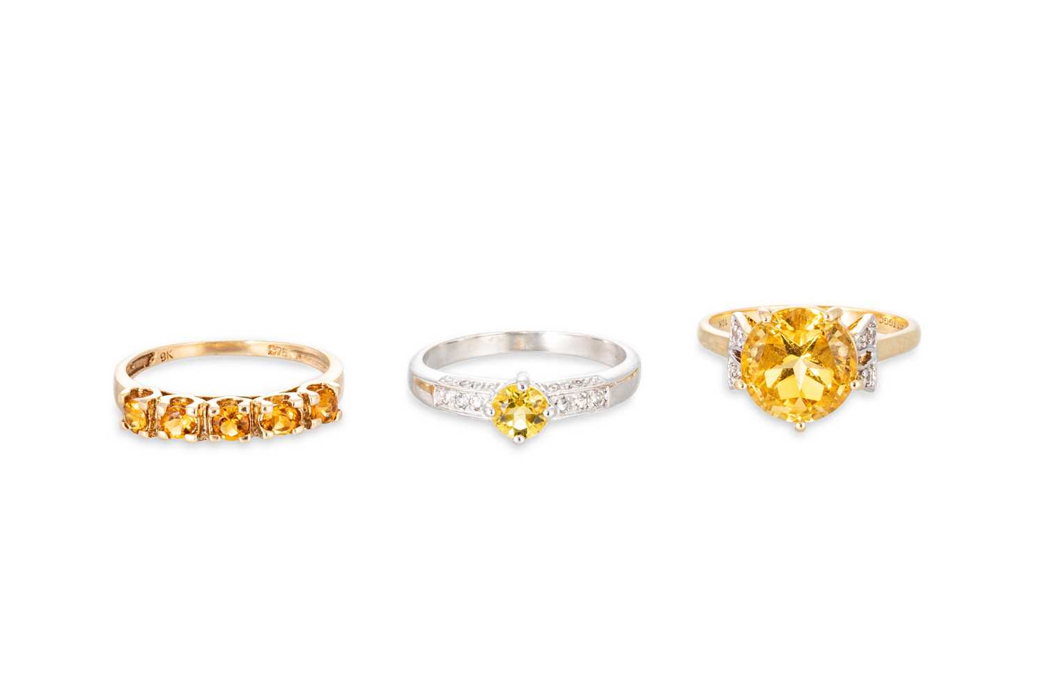 Lot 58 - A COLLECTION OF THREE GEMSTONE RINGS, set with...