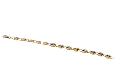 Lot 38 - AN 18CT YELLOW GOLD MARINE LINK BRACELET, 11 g.