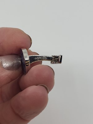 Lot 225 - A PAIR OF HERMÉS PARIS CUFFLINKS, in a pouch