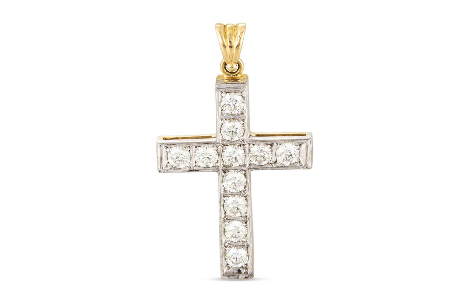 Lot 292 - A DIAMOND SET CROSS, in 18ct yellow gold....