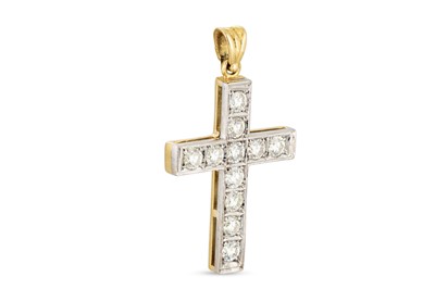 Lot 292 - A DIAMOND SET CROSS, in 18ct yellow gold....