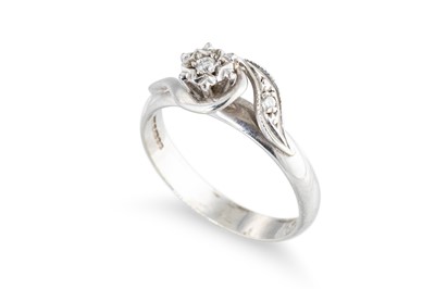 Lot 295 - THREE 9CT GOLD DIAMOND SET RINGS, sizes M, M &...