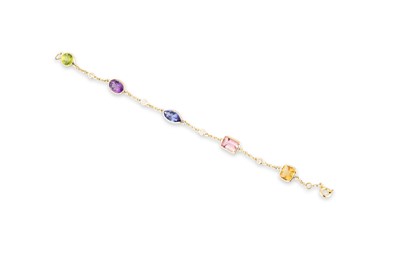 Lot 214 - A MULTI-GEM & DIAMOND SET BRACELET, the...