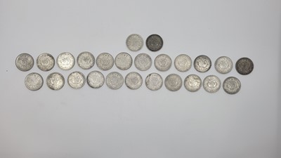 Lot 438 - A BAG OF 25 INDIAN ONE RUPEE SILVER COINS 1912-...