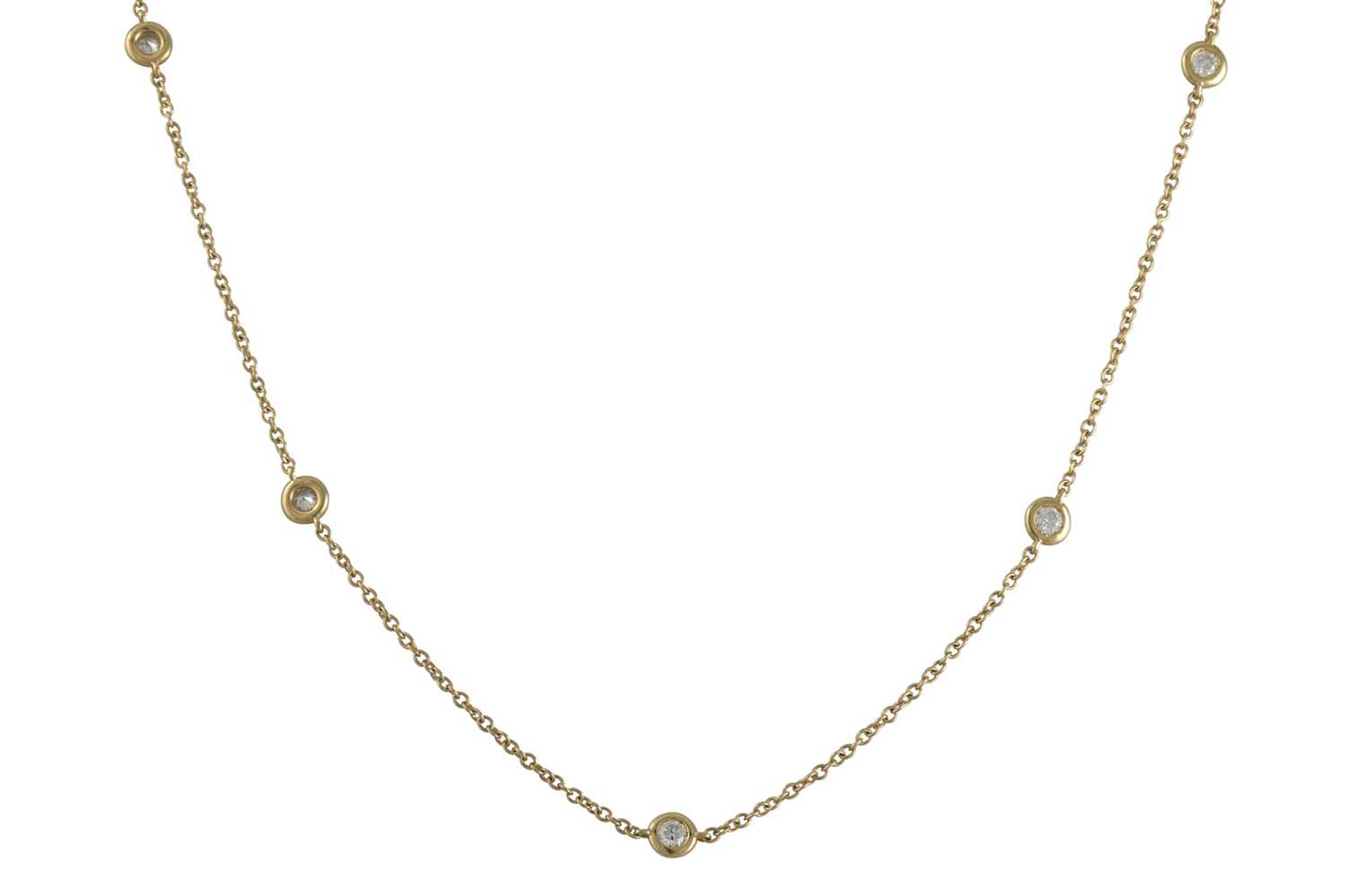 Lot 223 - A DIAMOND SET CHAIN, mounted in 18ct yellow...