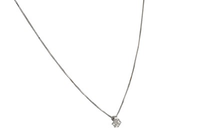 Lot 225 - A DIAMOND SET PENDANT, on a 18ct white gold...