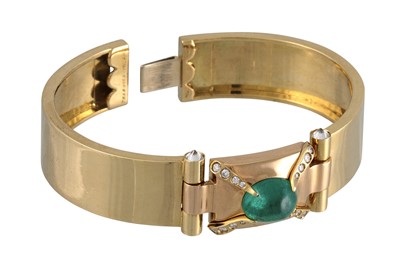 Lot 232 - AN ITALIAN MID CENTURY EMERALD AND DIAMOND SET...