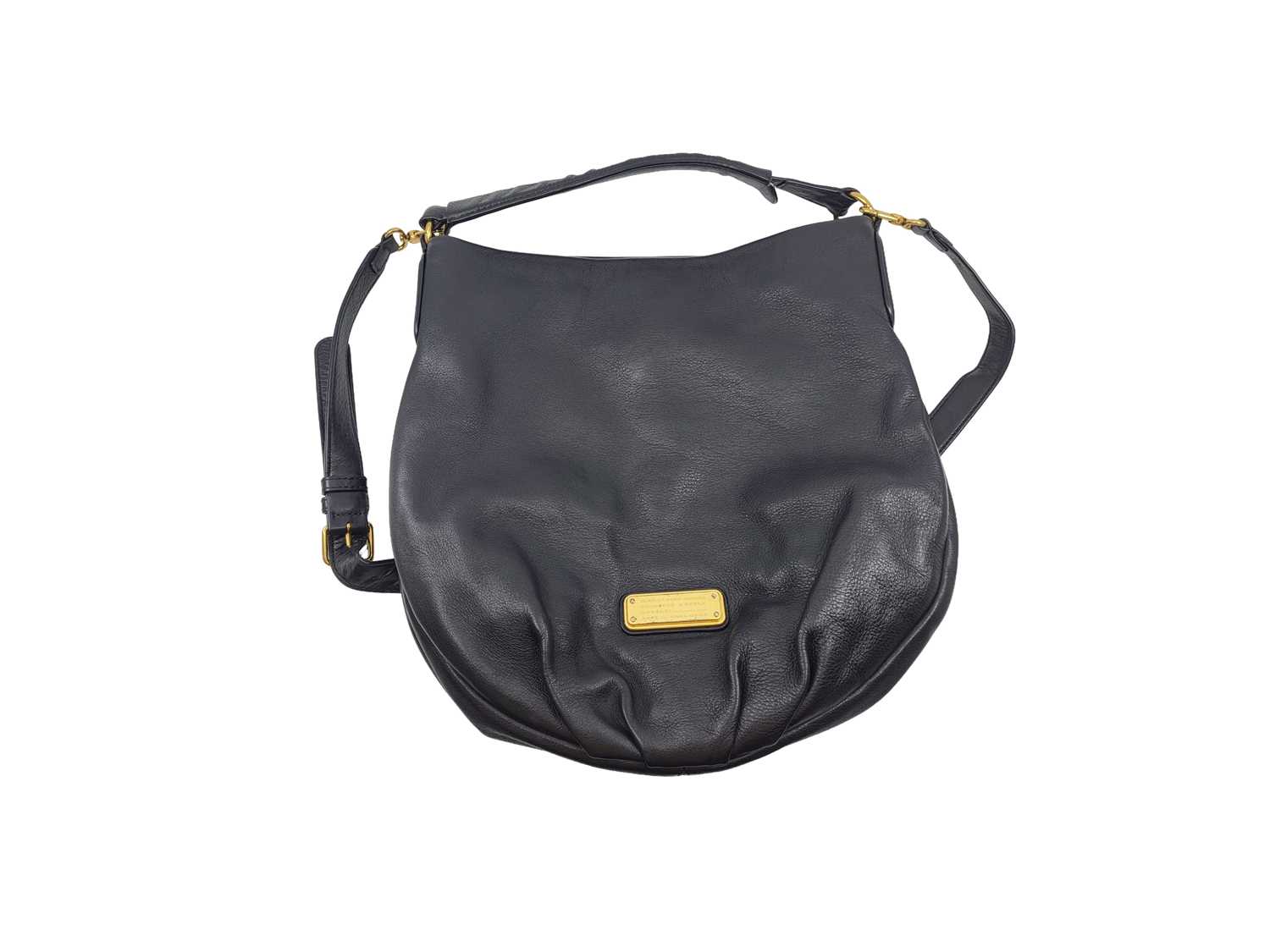 Lot 247 - A MARC JACOB BLACK LEATHER HANDBAG, large...