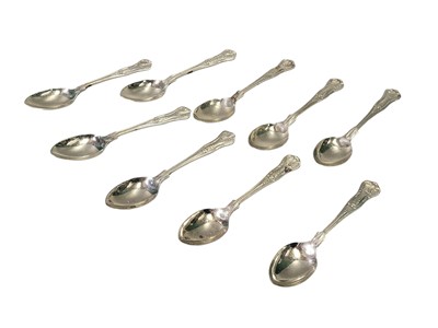 Lot 445 - A SET OF NINE IRISH STERLING SILVER (.925)...