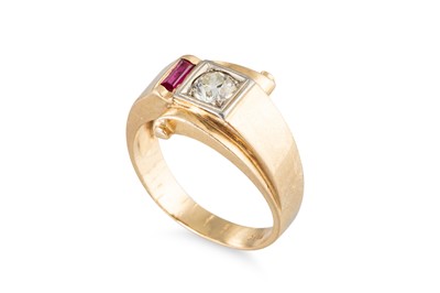 Lot 85 - A MID 20TH CENTURY DIAMOND AND STONE SET RETRO...