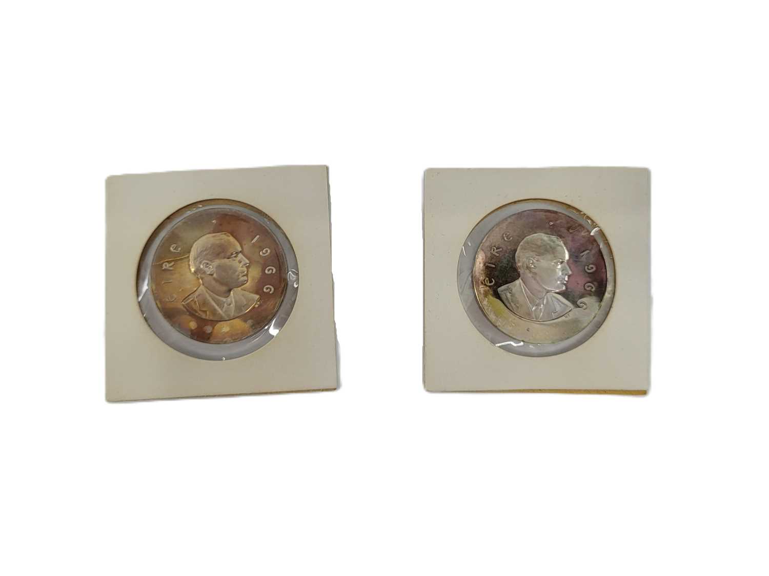Lot 440 - A PAIR OF PROOF PEARSE TEN SHILLING IRISH...