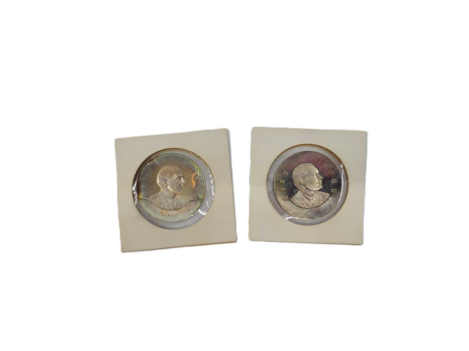 Lot 441 - A PAIR OF PROOF PEARSE TEN SHILLING IRISH...