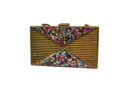 Lot 249 - AN ATTRACTIVE VINTAGE COMPACT CASE, with...