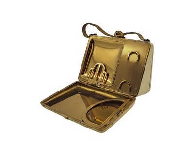 Lot 250 - A VINTAGE COMPACT CASE, modelled as a clutch,...