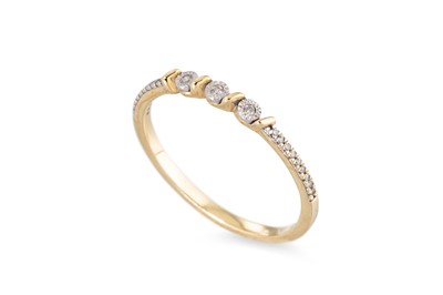 Lot 93 - A SAPPHIRE AND DIAMOND SET BAND RING, the...