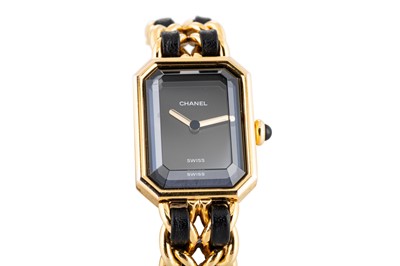 Lot 233 - A LADY'S CHANEL GOLD PLATED QUARTZ WRISTWATCH,...
