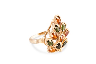Lot 80 - A VINTAGE CLUSTER RING, of naturalistic form,...