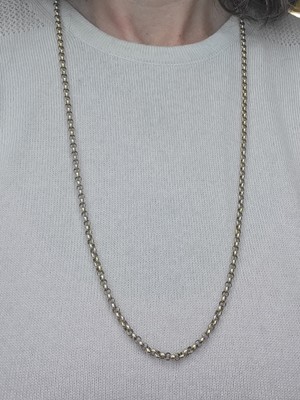 Lot 65 - A 9CT BELCHER LINK NECKCHAIN, 30" long, 31.2 g.
