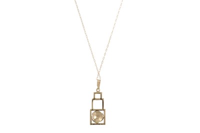 Lot 28 - A PAIR OF DROP EARRINGS, matching pendant, of...