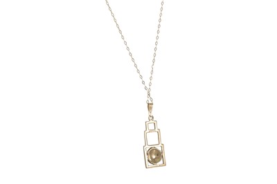 Lot 28 - A PAIR OF DROP EARRINGS, matching pendant, of...