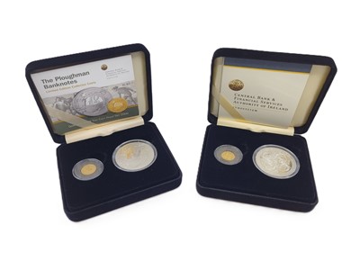 Lot 449 - THREE X TWIN GOLD & SILVER IRISH PROOF COIN...