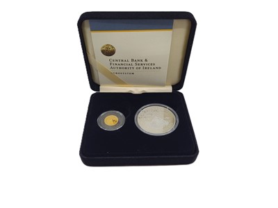 Lot 450 - THREE X TWIN GOLD & SILVER IRISH PROOF COIN...
