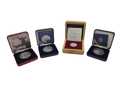 Lot 451 - FOUR X €10 / €15 SILVER IRISH PROOF COINS,...