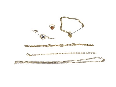 Lot 12 - VARIOUS 9CT GOLD JEWELLERY ITEMS, 35.3 g.