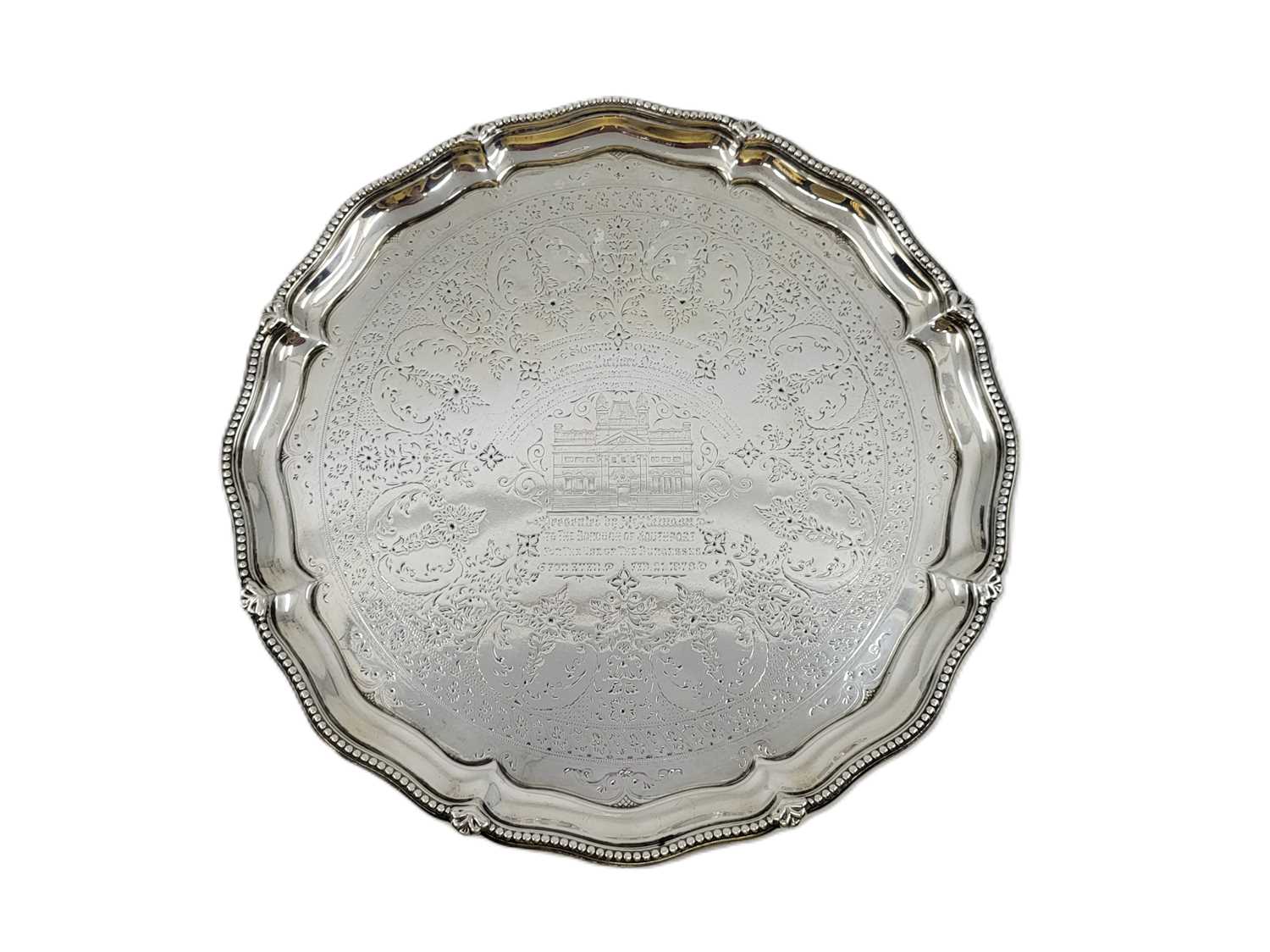 Lot 521 - A VICTORIAN STERLING SILVER SALVER BY...