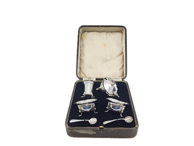 Lot 534 - TWO ANTIQUE CASED SETS OF STERLING SILVER...