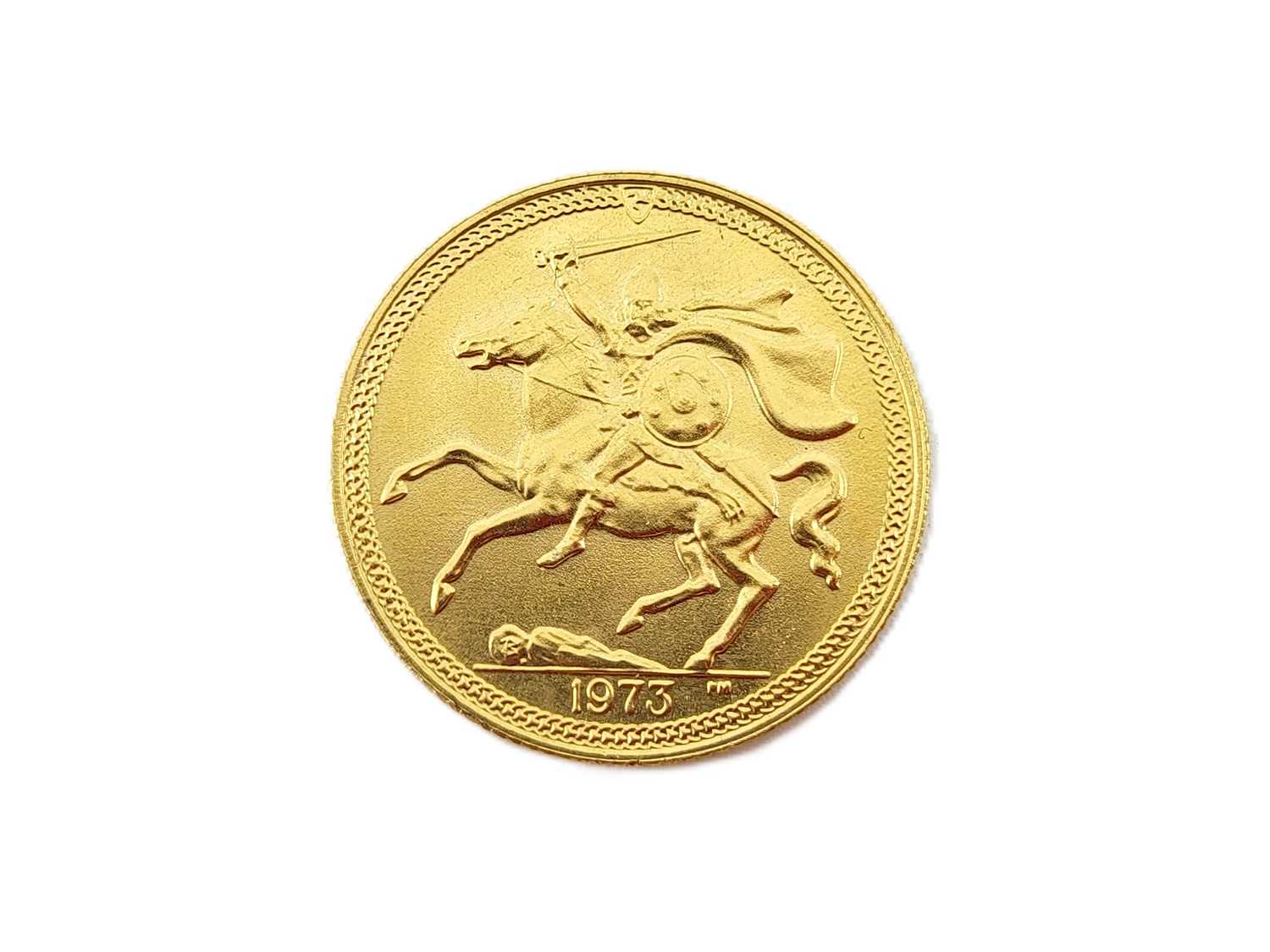 Lot 482 - A 1973 ISLE OF MAN FULL GOLD SOVERIGN (ANGEL)...
