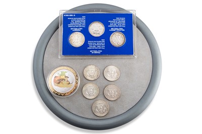 Lot 458 - A COLLECTION OF EIGHT US SILVER $½ COINS, a...