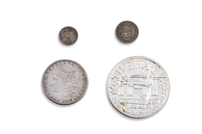 Lot 464 - A COLLECTION OF FOUR SILVER COINS, to include...