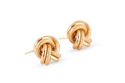 Lot 49 - A PAIR OF 9CT GOLD KNOT EARRINGS, gross weight...